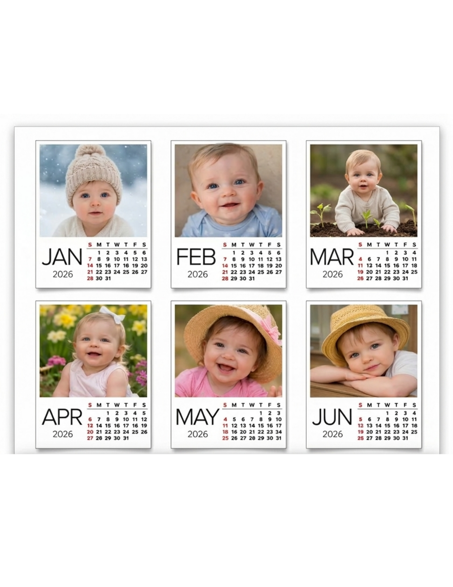 Custom Magnetic Calendar with Personalized Photos