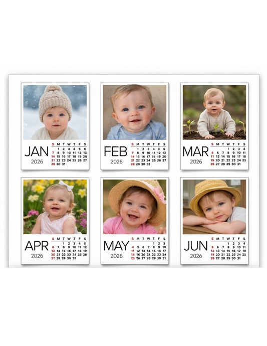 Custom Magnetic Calendar with Personalized Photos