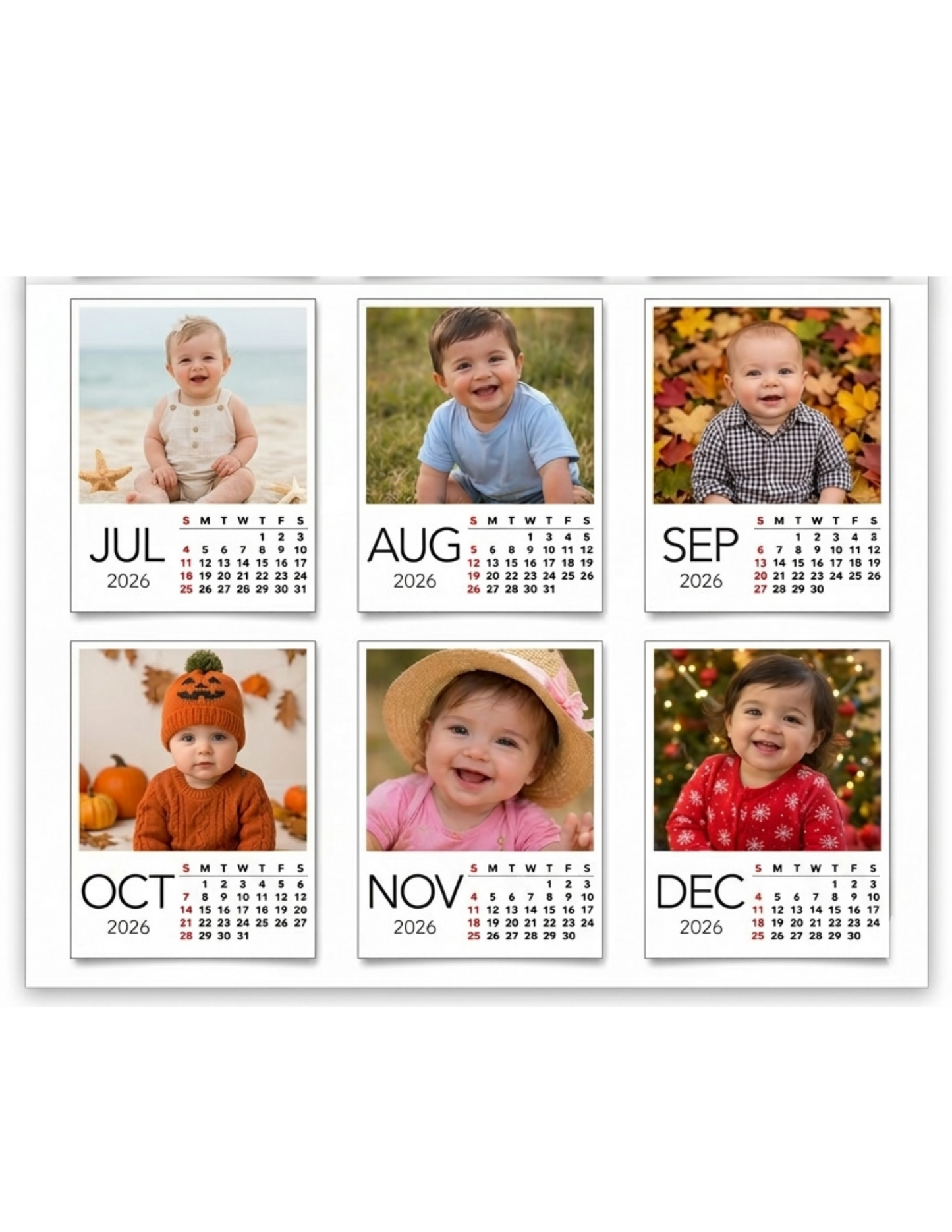Custom Magnetic Calendar with Personalized Photos