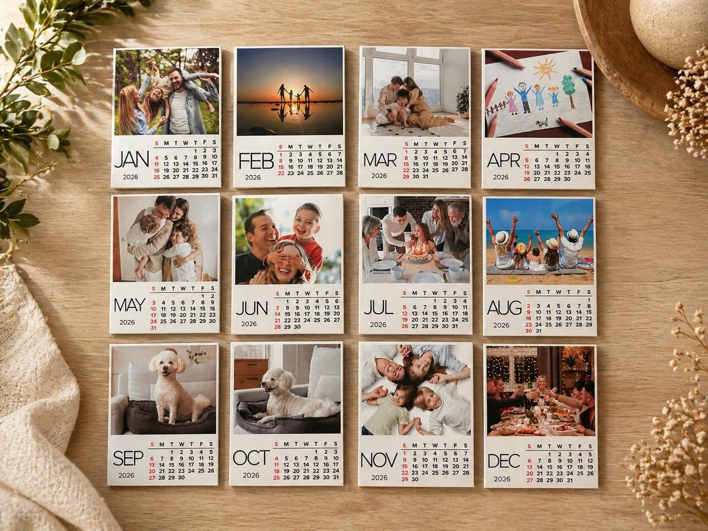 Custom Magnetic Calendar with Personalized Photos