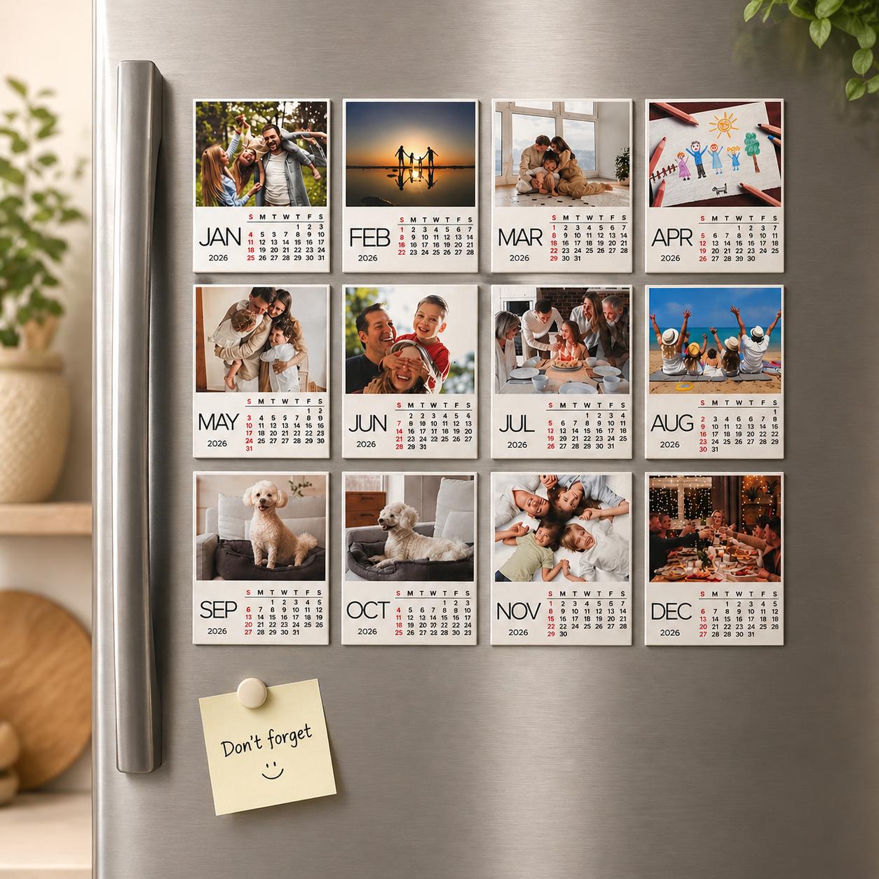 Custom Magnetic Calendar with Personalized Photos